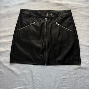 Black faux-Leather Mini Skirt